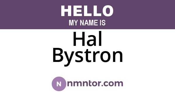 Hal Bystron