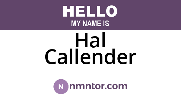 Hal Callender