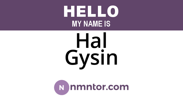 Hal Gysin