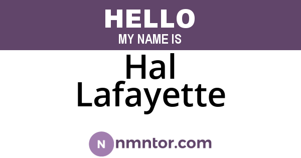 Hal Lafayette