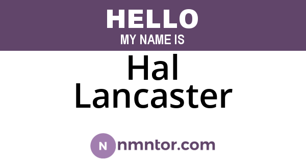 Hal Lancaster