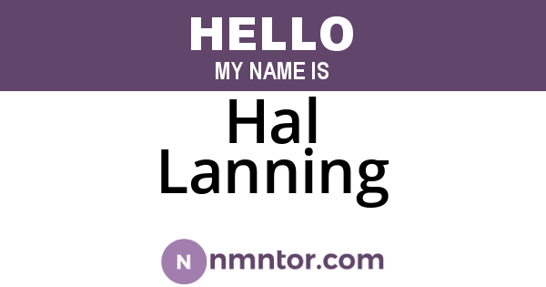 Hal Lanning
