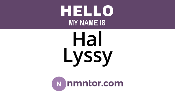 Hal Lyssy
