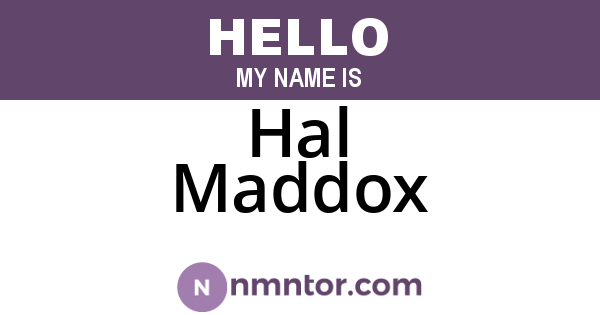 Hal Maddox