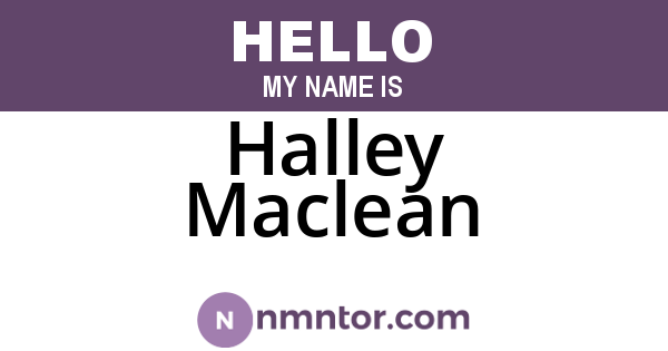 Halley Maclean