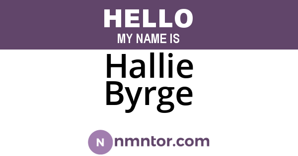 Hallie Byrge