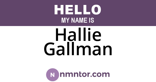Hallie Gallman