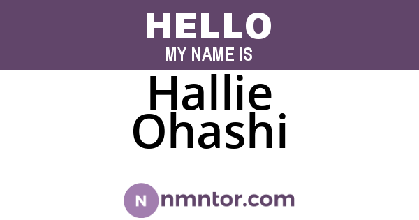 Hallie Ohashi
