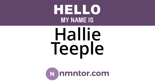 Hallie Teeple