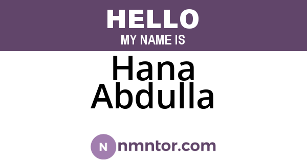 Hana Abdulla