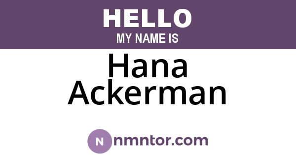 Hana Ackerman