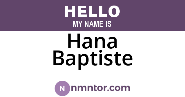 Hana Baptiste