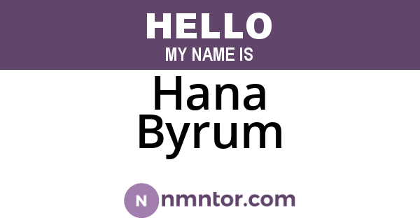 Hana Byrum