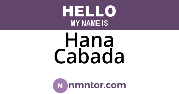 Hana Cabada