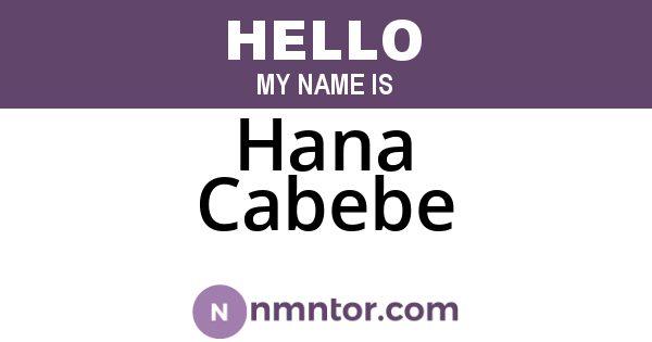 Hana Cabebe
