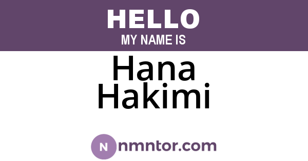 Hana Hakimi