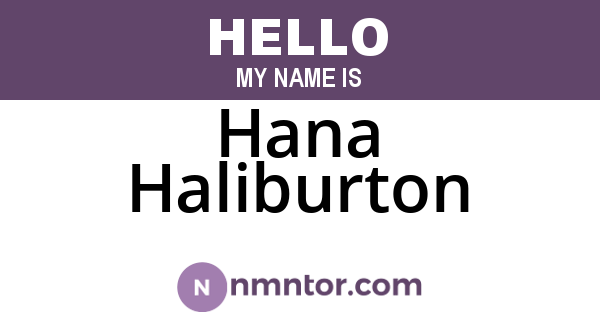 Hana Haliburton