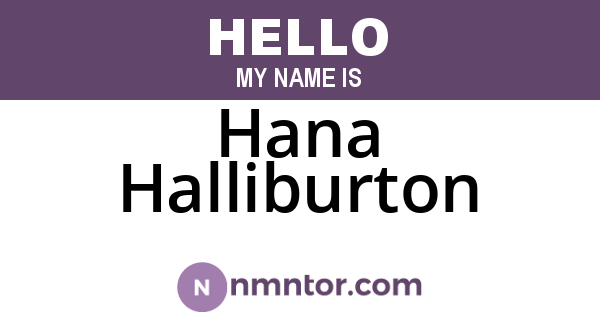 Hana Halliburton