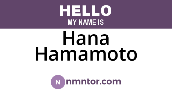 Hana Hamamoto