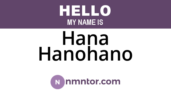 Hana Hanohano