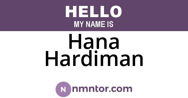 Hana Hardiman
