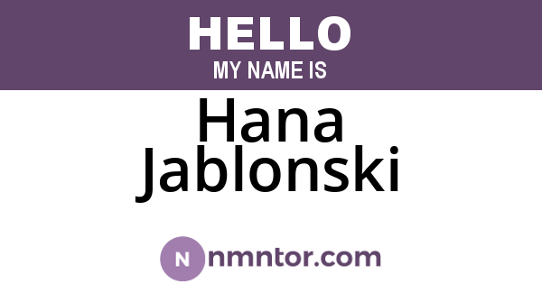 Hana Jablonski