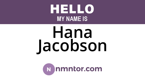Hana Jacobson