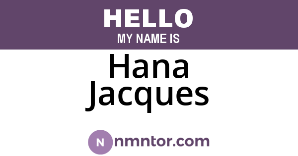 Hana Jacques