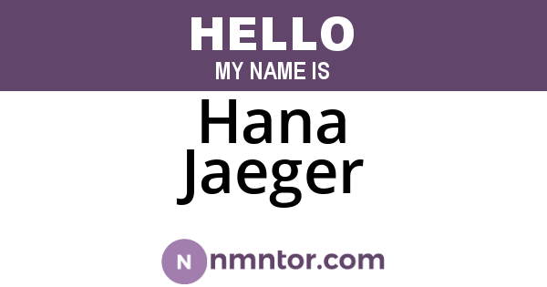 Hana Jaeger