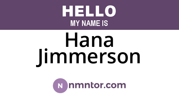 Hana Jimmerson