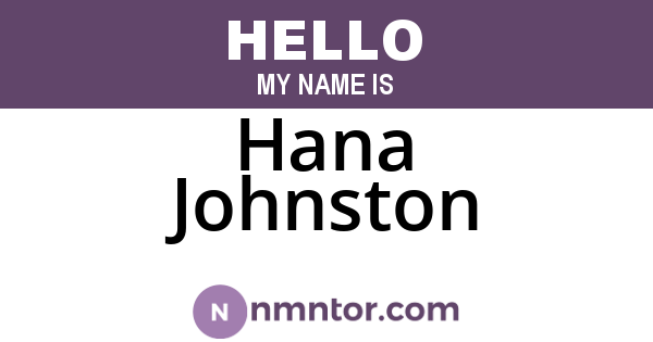 Hana Johnston