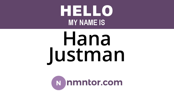 Hana Justman