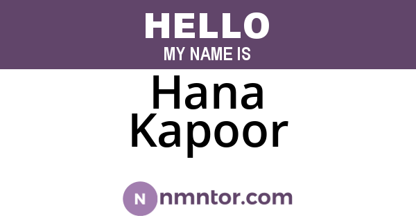 Hana Kapoor