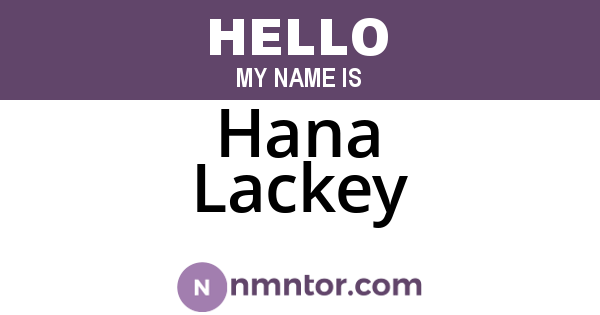 Hana Lackey