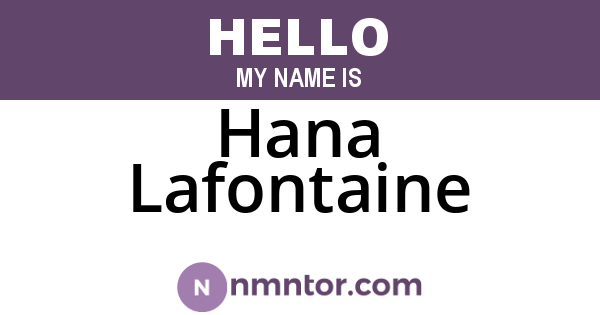 Hana Lafontaine
