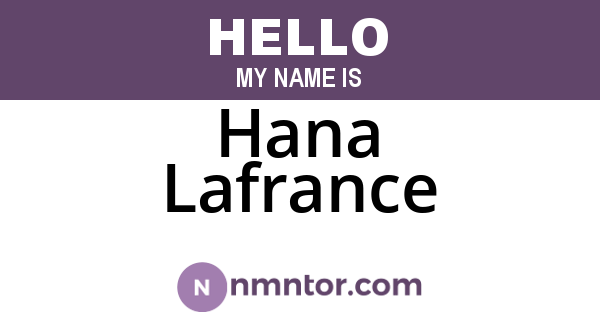 Hana Lafrance