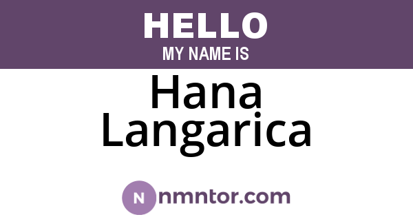 Hana Langarica