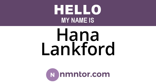 Hana Lankford