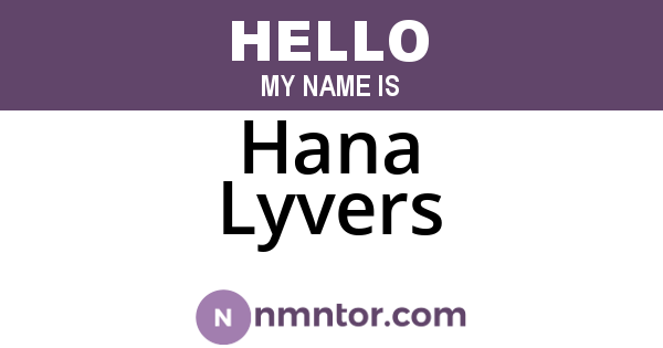 Hana Lyvers