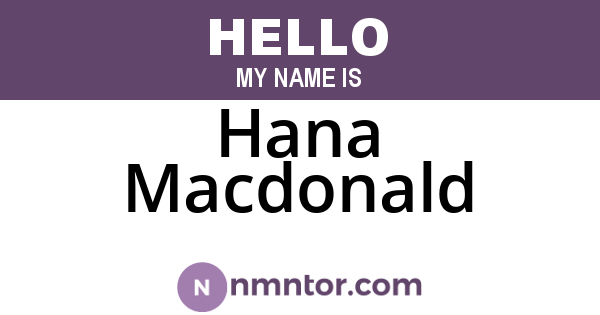 Hana Macdonald