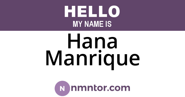 Hana Manrique