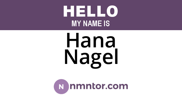 Hana Nagel