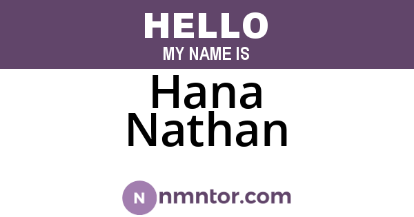 Hana Nathan