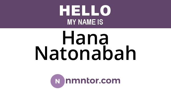 Hana Natonabah