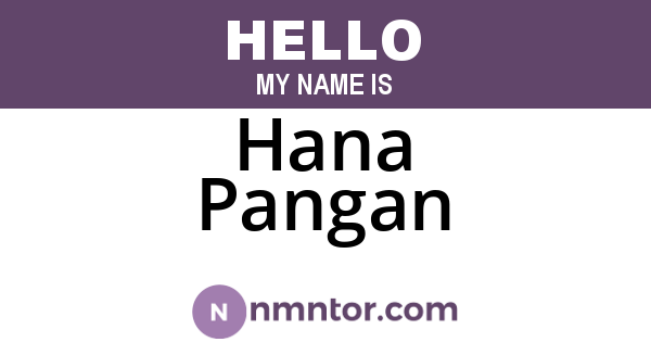 Hana Pangan