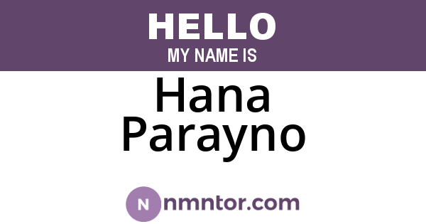 Hana Parayno
