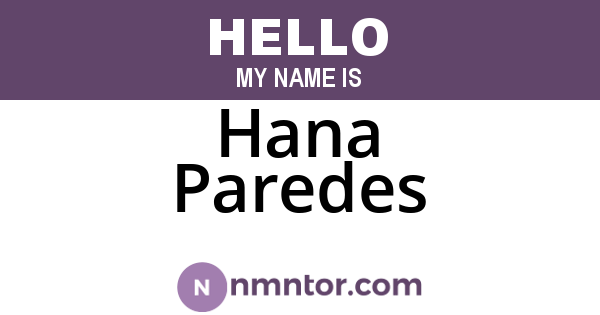 Hana Paredes