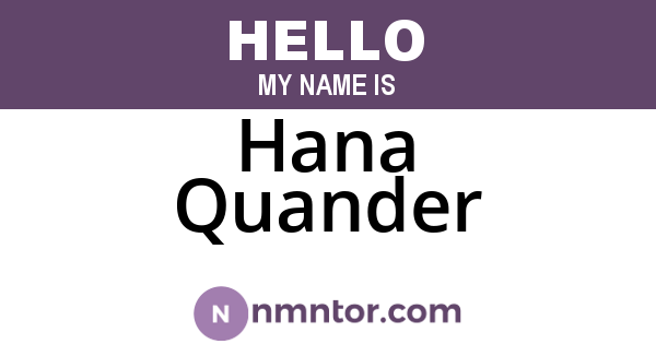 Hana Quander
