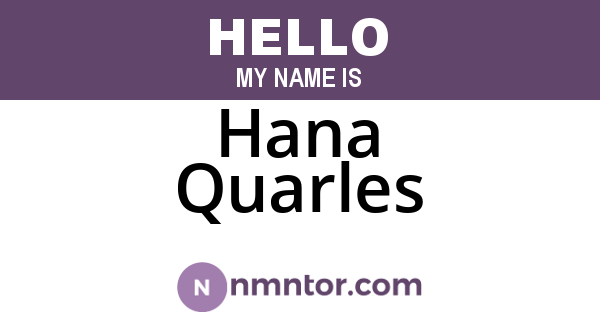 Hana Quarles