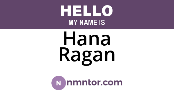 Hana Ragan